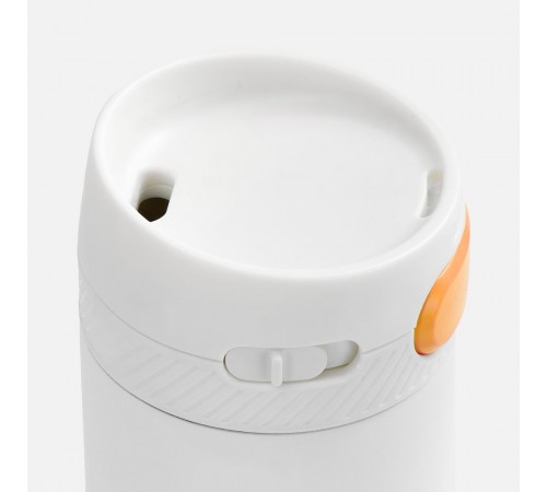Термостакан X1 с цветной кнопкой, белый с оранжевым