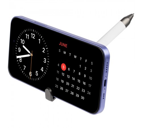 Ручка шариковая Standic с подставкой для телефона, белая