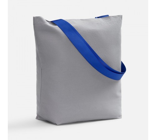 Шопер B5, серый с широкими синими ручками