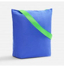 Шопер B5, синий с широкими зелеными ручками