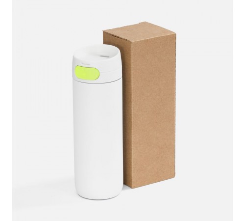 Термостакан X1 с цветной кнопкой, белый с желтым