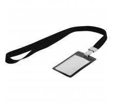 Карман для пропуска с лентой Staff, черный