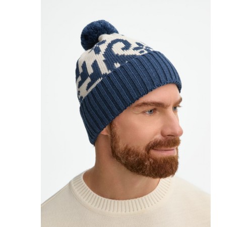 Шапка Wintertude, синяя с белым