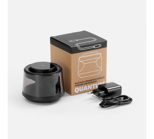 Bluetooth-колонка с подсветкой и беспроводной зарядкой Quantium, черная