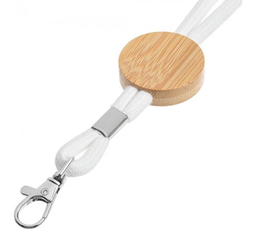 Шнурок для бейджа Tube Wood, белый