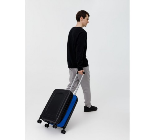 Чемодан Platta, черный с синим