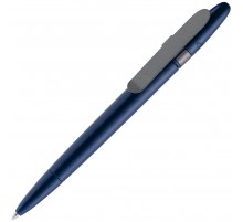 Ручка шариковая Prodir DS5 TSM Metal Clip, синяя с серым