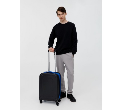 Чемодан Platta, черный с синим