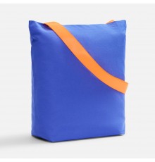 Шопер B5, синий с широкими оранжевыми ручками
