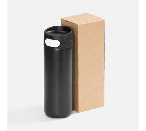 Термостакан X1 с цветной кнопкой, черный с белым