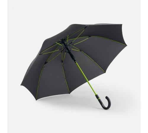 Зонт-трость с цветными спицами Color Style, зеленое яблоко, с черной ручкой