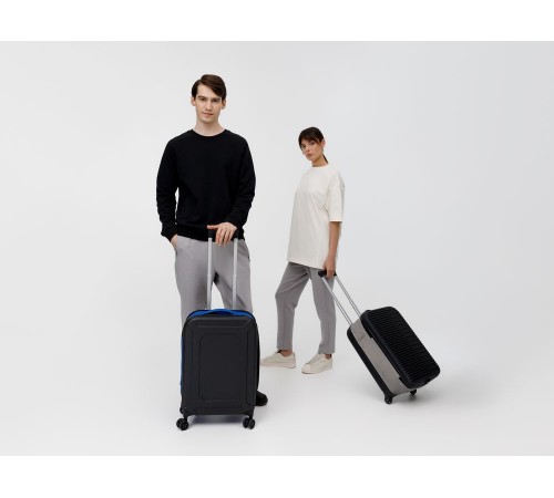 Чемодан Platta, черный с синим