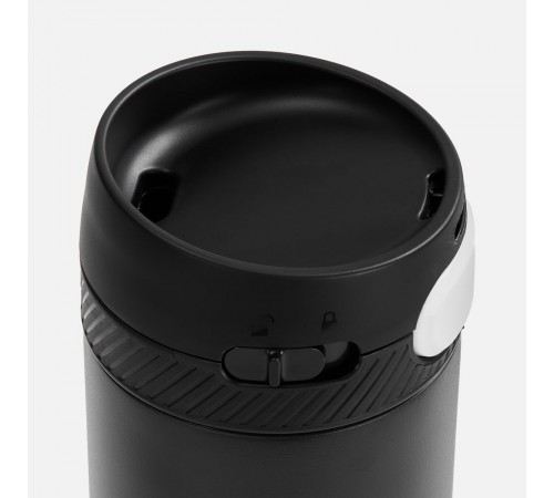 Термостакан X1 с цветной кнопкой, черный с белым