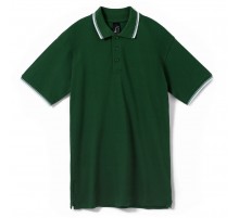 Рубашка поло мужская с контрастной отделкой Practice 270, зеленый/белый