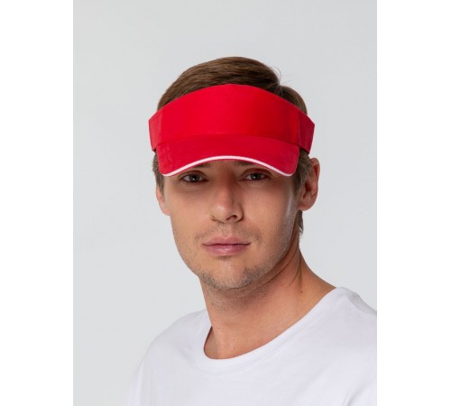 Козырек Active, красный с белым кантом Козырек Active, красный с белым кантом