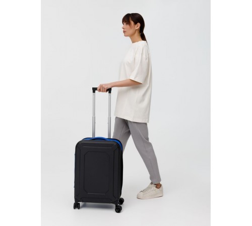 Чемодан Platta, черный с синим