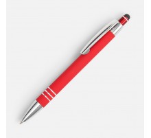 Ручка шариковая Sansen Soft Touch со стилусом, красная