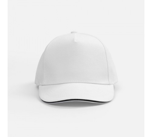 Бейсболка Classic 2.0, белая с темно-синим кантом