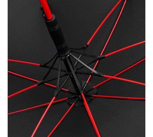 Зонт-трость с цветными спицами Color Style, красный с черной ручкой