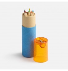 Набор цветных карандашей Kiddo с точилкой, голубой с оранжевым