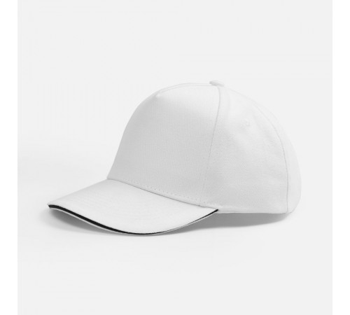 Бейсболка Classic 2.0, белая с темно-синим кантом