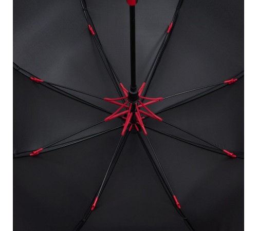 Зонт-трость Hidecolor с цветными спицами, черный с красным