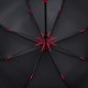 Зонт-трость Hidecolor с цветными спицами, черный с красным