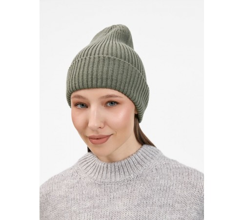 Шапка Catch Match без помпона, зеленая (полынь)