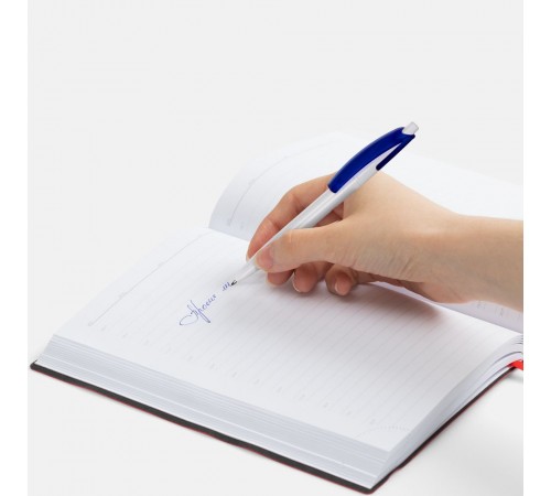 Ручка шариковая Bento, белая с синим