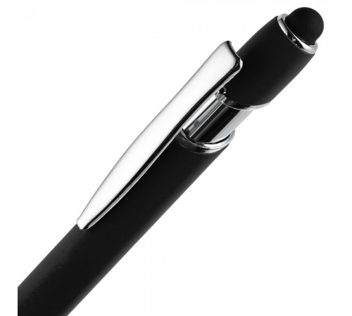 Ручка шариковая Pointer Soft Touch со стилусом, черная
