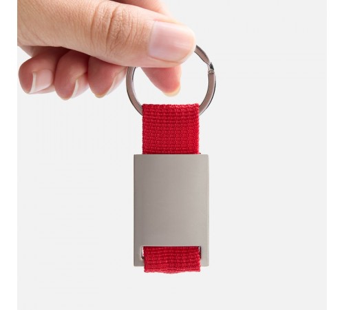 Брелок Inlet с тканевой вставкой, красный