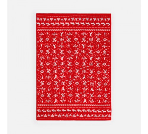 Плед Holidale, красный с молочным