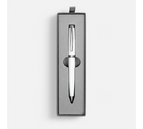 Ручка шариковая Letra Chrome в футляре, белая