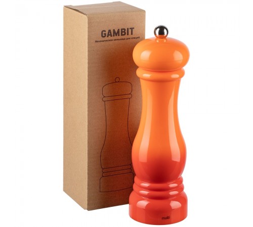 Механическая мельница для специй Gambit, оранжево-красная