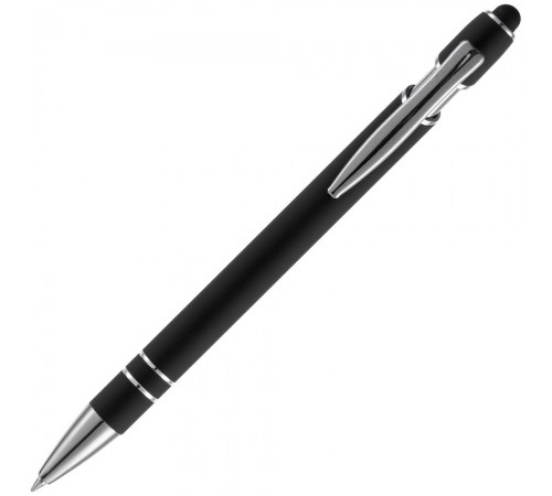 Ручка шариковая Pointer Soft Touch со стилусом, черная