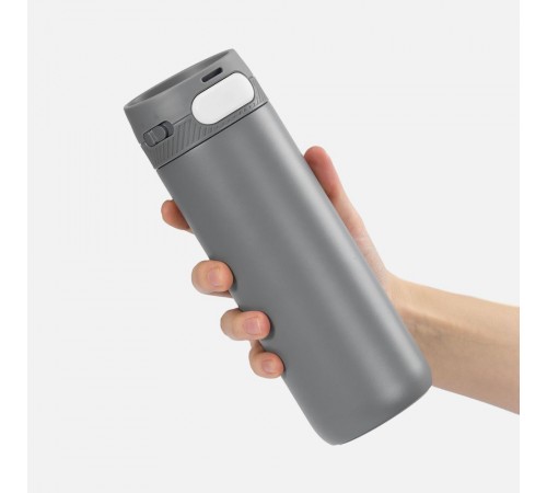 Термостакан X1 с цветной кнопкой, серый с белым