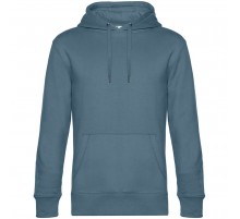 Толстовка с капюшоном унисекс King, серо-синяя