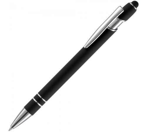 Ручка шариковая Pointer Soft Touch со стилусом, черная