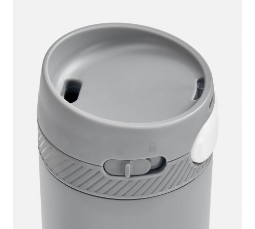 Термостакан X1 с цветной кнопкой, серый с белым