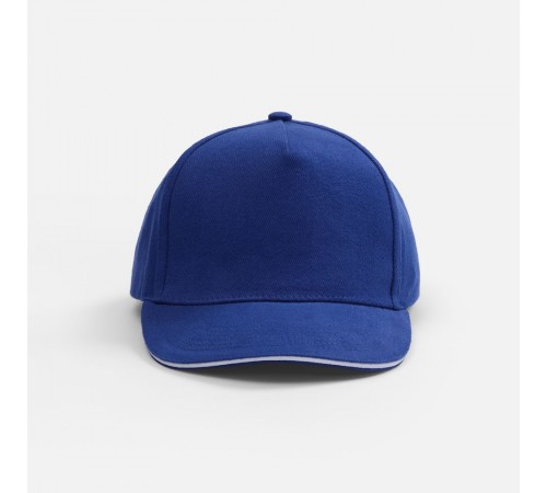 Бейсболка Classic 2.0, ярко-синяя с белым кантом
