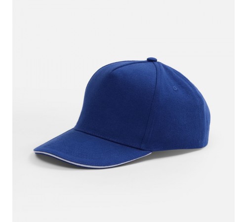 Бейсболка Classic 2.0, ярко-синяя с белым кантом