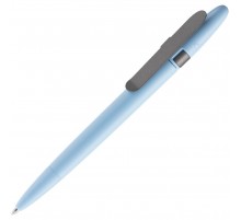 Ручка шариковая Prodir DS5 TSM Metal Clip, голубая с серым