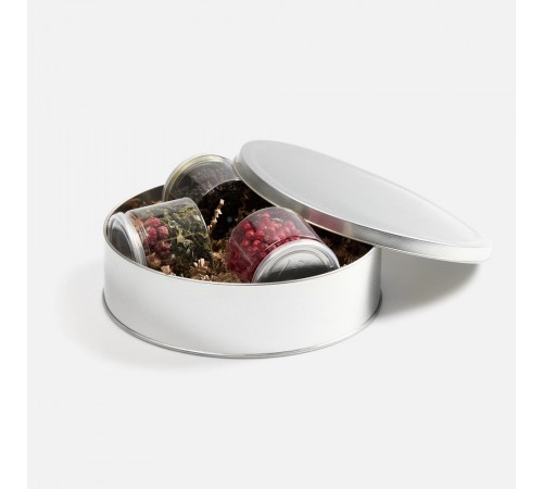 Коробка Pragmax L, круглая, серебристая