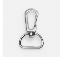 Застежка-карабин Snap hook, M, серебристая (хром)