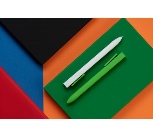 Ручка шариковая Swiper SQ, белая с зеленым