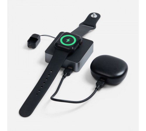 Внешний аккумулятор с беспроводной зарядкой Aura Power 5000 мАч, серый