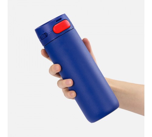 Термостакан X1 с цветной кнопкой, синий с красным