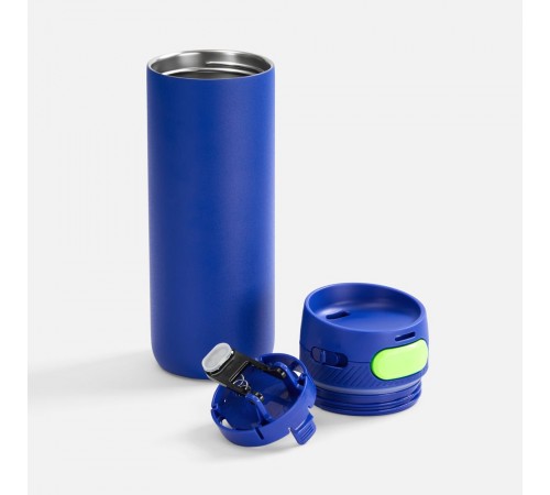 Термостакан X1 с цветной кнопкой, синий с желтым