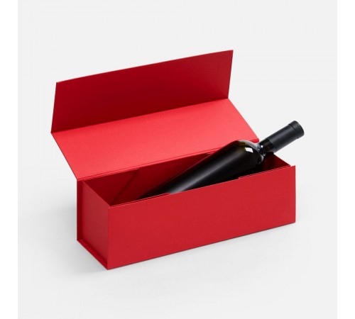 Коробка складная под бутылку Color Jacket Fold, красная