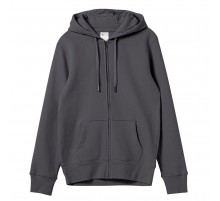 Толстовка на молнии с капюшоном унисекс King, темно-серая